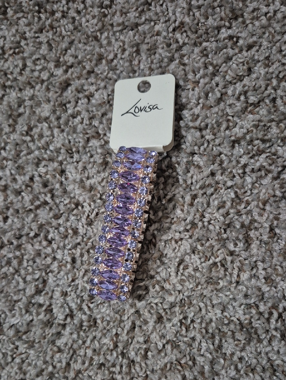 Lavender Crystal Statement Hair Clip